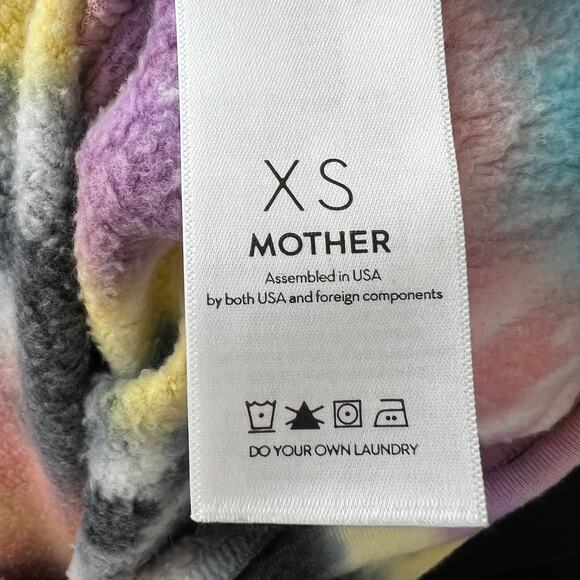 MOTHER The HUGGER Swirling Secrets Black Pink Sweatshirt Tie Dye Size X-Small - Picture 8 of 9